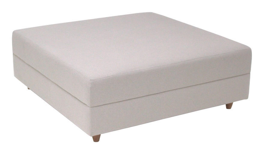 PUF BONIE PÉ MADEIRA 110X110 CM - Tecido Bege PUF BONIE PÉ MADEIRA 110X110 CM - Tecido Bege